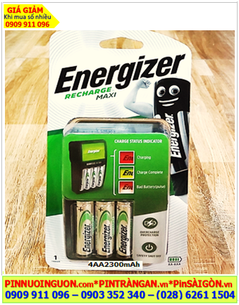 Energizer CHVCM4 /4AA2300mAh _Máy sạc 04Khe (sạc 2-4 pin AA,AAA) kèm 4pin sạc Energizer AA2300mAh